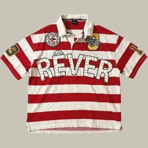 Switch Limited Edition Rugby Polo Shirt Mens XL Red White Stripe Rhinestone XL